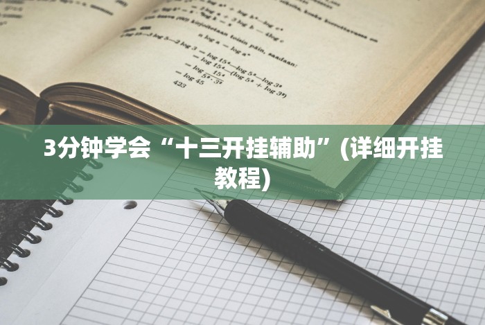 3分钟学会“十三开挂辅助”(详细开挂教程)