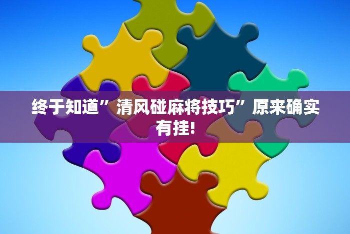 终于知道”清风碰麻将技巧”原来确实有挂!