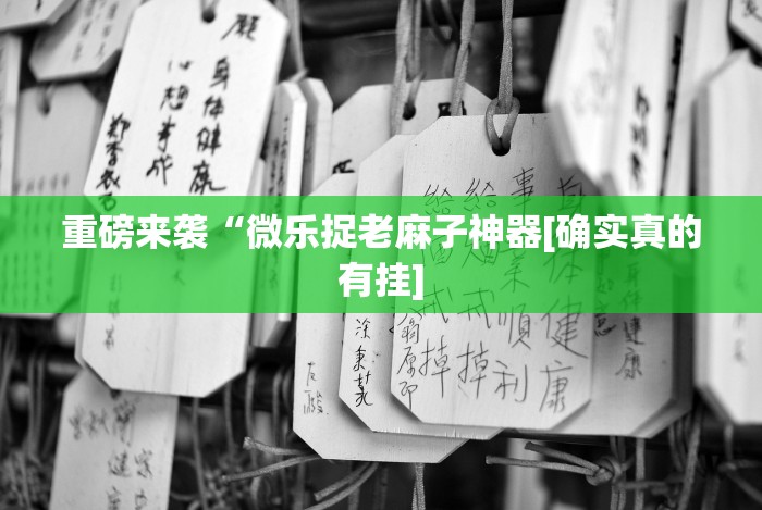 重磅来袭“微乐捉老麻子神器[确实真的有挂]