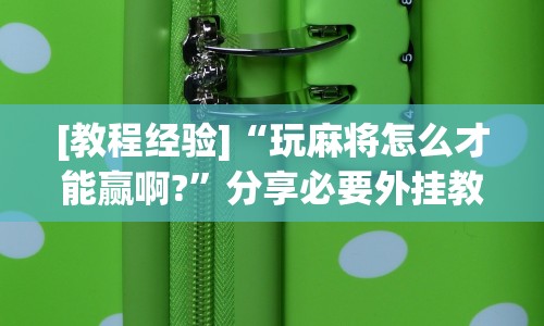 [教程经验]“玩麻将怎么才能赢啊?”分享必要外挂教程