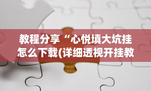 教程分享“心悦填大坑挂怎么下载(详细透视开挂教程)